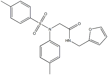 N-(2-furylmethyl)-2-{4-methyl[(4-methylphenyl)sulfonyl]anilino}acetamide Struktur