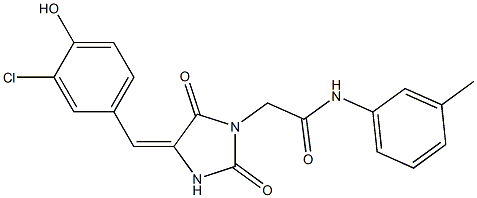 2-[4-(3-chloro-4-hydroxybenzylidene)-2,5-dioxo-1-imidazolidinyl]-N-(3-methylphenyl)acetamide Structure