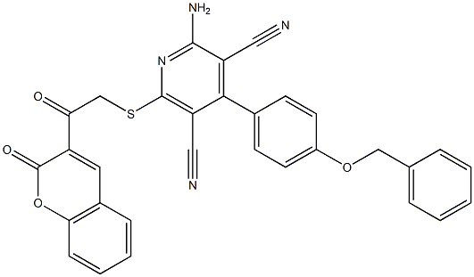 2-amino-4-[4-(benzyloxy)phenyl]-6-{[2-oxo-2-(2-oxo-2H-chromen-3-yl)ethyl]sulfanyl}-3,5-pyridinedicarbonitrile