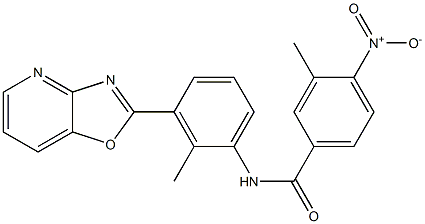 4-nitro-3-methyl-N-(2-methyl-3-[1,3]oxazolo[4,5-b]pyridin-2-ylphenyl)benzamide,,结构式