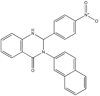 2-{4-nitrophenyl}-3-(2-naphthyl)-2,3-dihydro-4(1H)-quinazolinone,,结构式