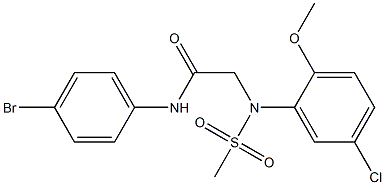 N-(4-bromophenyl)-2-[5-chloro-2-methoxy(methylsulfonyl)anilino]acetamide 化学構造式