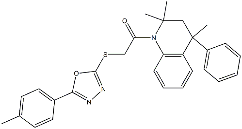 2,2,4-trimethyl-1-({[5-(4-methylphenyl)-1,3,4-oxadiazol-2-yl]sulfanyl}acetyl)-4-phenyl-1,2,3,4-tetrahydroquinoline|