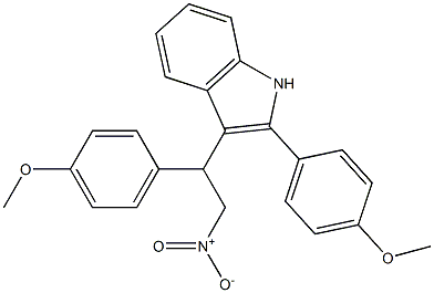 3-[2-nitro-1-(4-methoxyphenyl)ethyl]-2-(4-methoxyphenyl)-1H-indole,,结构式