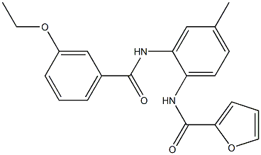 N-{2-[(3-ethoxybenzoyl)amino]-4-methylphenyl}-2-furamide 结构式