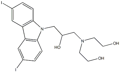 1-[bis(2-hydroxyethyl)amino]-3-(3,6-diiodo-9H-carbazol-9-yl)-2-propanol,,结构式