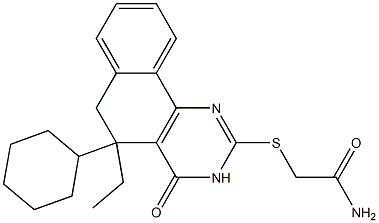2-[(5-cyclohexyl-5-ethyl-4-oxo-3,4,5,6-tetrahydrobenzo[h]quinazolin-2-yl)sulfanyl]acetamide 结构式