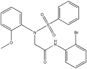 N-(2-bromophenyl)-2-[2-methoxy(phenylsulfonyl)anilino]acetamide Struktur