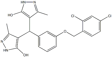 4-[{3-[(2,4-dichlorobenzyl)oxy]phenyl}(5-hydroxy-3-methyl-1H-pyrazol-4-yl)methyl]-3-methyl-1H-pyrazol-5-ol Structure