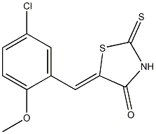 5-(5-chloro-2-methoxybenzylidene)-2-thioxo-1,3-thiazolidin-4-one,,结构式