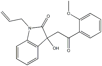 1-allyl-3-hydroxy-3-[2-(2-methoxyphenyl)-2-oxoethyl]-1,3-dihydro-2H-indol-2-one Struktur