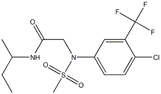 N-(sec-butyl)-2-[4-chloro(methylsulfonyl)-3-(trifluoromethyl)anilino]acetamide,,结构式