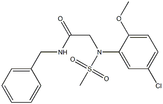 N-benzyl-2-[5-chloro-2-methoxy(methylsulfonyl)anilino]acetamide 结构式