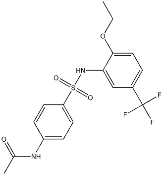 N-(4-{[2-ethoxy-5-(trifluoromethyl)anilino]sulfonyl}phenyl)acetamide Struktur