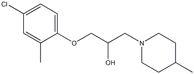 1-(4-chloro-2-methylphenoxy)-3-(4-methyl-1-piperidinyl)-2-propanol,,结构式