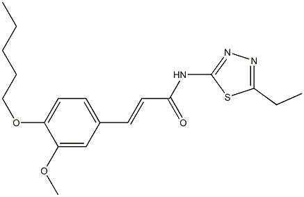 N-(5-ethyl-1,3,4-thiadiazol-2-yl)-3-[3-methoxy-4-(pentyloxy)phenyl]acrylamide Struktur