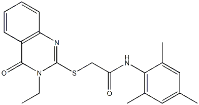2-[(3-ethyl-4-oxo-3,4-dihydroquinazolin-2-yl)sulfanyl]-N-(2,4,6-trimethylphenyl)acetamide Struktur