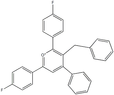 3-benzyl-2,6-bis(4-fluorophenyl)-4-phenylpyrylium Structure