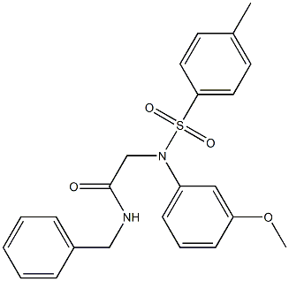 N-benzyl-2-{3-methoxy[(4-methylphenyl)sulfonyl]anilino}acetamide Structure