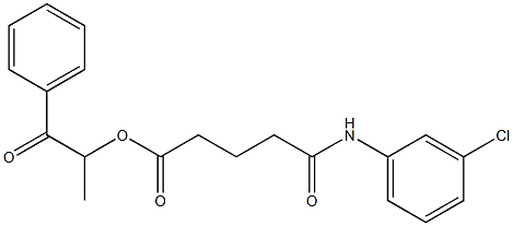 1-methyl-2-oxo-2-phenylethyl 5-(3-chloroanilino)-5-oxopentanoate Struktur