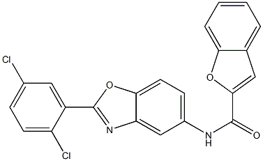N-[2-(2,5-dichlorophenyl)-1,3-benzoxazol-5-yl]-1-benzofuran-2-carboxamide Struktur