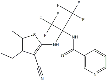  N-[1-[(3-cyano-4-ethyl-5-methyl-2-thienyl)amino]-2,2,2-trifluoro-1-(trifluoromethyl)ethyl]nicotinamide