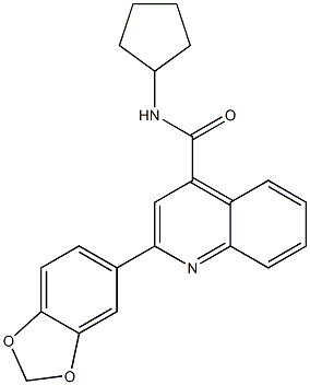 2-(1,3-benzodioxol-5-yl)-N-cyclopentyl-4-quinolinecarboxamide Struktur