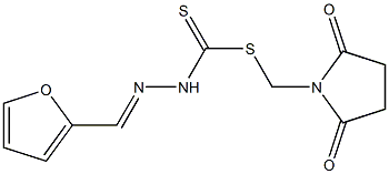 (2,5-dioxo-1-pyrrolidinyl)methyl 2-(2-furylmethylene)hydrazinecarbodithioate,,结构式