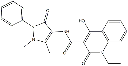 N-(1,5-dimethyl-3-oxo-2-phenyl-2,3-dihydro-1H-pyrazol-4-yl)-1-ethyl-4-hydroxy-2-oxo-1,2-dihydro-3-quinolinecarboxamide Structure