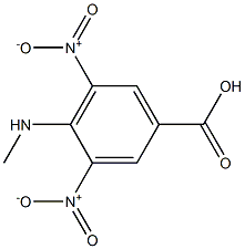 3,5-bisnitro-4-(methylamino)benzoic acid 化学構造式