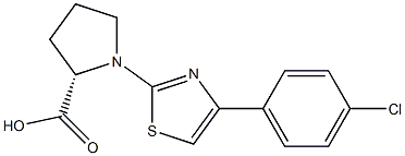 1-[4-(4-chlorophenyl)-1,3-thiazol-2-yl]proline 结构式