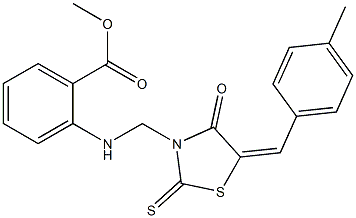 methyl 2-({[5-(4-methylbenzylidene)-4-oxo-2-thioxo-1,3-thiazolidin-3-yl]methyl}amino)benzoate Structure