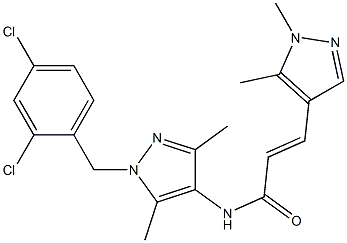 N-[1-(2,4-dichlorobenzyl)-3,5-dimethyl-1H-pyrazol-4-yl]-3-(1,5-dimethyl-1H-pyrazol-4-yl)acrylamide Structure