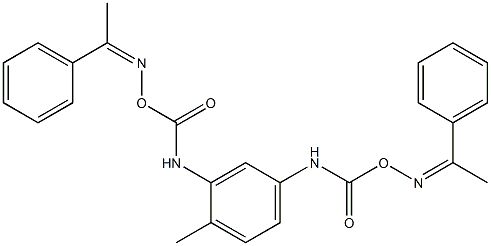 1-methyl-2,4-bis[({[(1-phenylethylidene)amino]oxy}carbonyl)amino]benzene Struktur