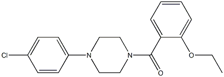 2-{[4-(4-chlorophenyl)-1-piperazinyl]carbonyl}phenyl ethyl ether 化学構造式