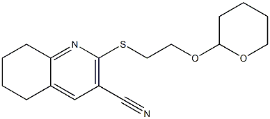 2-{[2-(tetrahydro-2H-pyran-2-yloxy)ethyl]sulfanyl}-5,6,7,8-tetrahydro-3-quinolinecarbonitrile 结构式