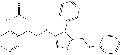 4-[({4-phenyl-5-[(phenyloxy)methyl]-4H-1,2,4-triazol-3-yl}sulfanyl)methyl]quinolin-2(1H)-one Structure