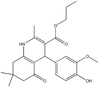  propyl 4-[4-hydroxy-3-(methyloxy)phenyl]-2,7,7-trimethyl-5-oxo-1,4,5,6,7,8-hexahydroquinoline-3-carboxylate