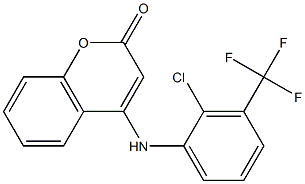 4-[2-chloro-3-(trifluoromethyl)anilino]-2H-chromen-2-one,,结构式