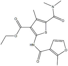 ethyl 5-[(dimethylamino)carbonyl]-4-methyl-2-[(2-methyl-3-furoyl)amino]-3-thiophenecarboxylate Structure