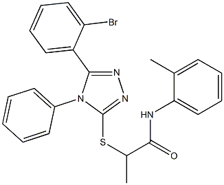 2-{[5-(2-bromophenyl)-4-phenyl-4H-1,2,4-triazol-3-yl]sulfanyl}-N-(2-methylphenyl)propanamide Structure