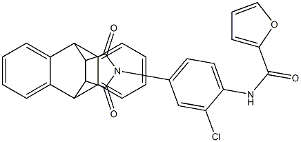 N-[2-chloro-4-(16,18-dioxo-17-azapentacyclo[6.6.5.0~2,7~.0~9,14~.0~15,19~]nonadeca-2,4,6,9,11,13-hexaen-17-yl)phenyl]-2-furamide Structure