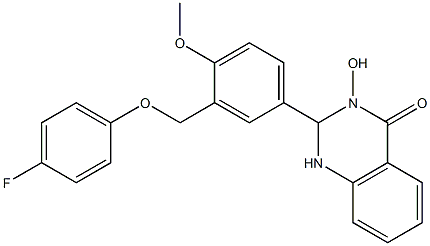 2-{3-[(4-fluorophenoxy)methyl]-4-methoxyphenyl}-3-hydroxy-2,3-dihydro-4(1H)-quinazolinone 化学構造式