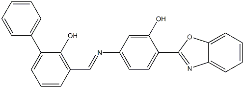 3-({[4-(1,3-benzoxazol-2-yl)-3-hydroxyphenyl]imino}methyl)[1,1'-biphenyl]-2-ol 结构式