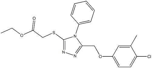 ethyl ({5-[(4-chloro-3-methylphenoxy)methyl]-4-phenyl-4H-1,2,4-triazol-3-yl}sulfanyl)acetate Structure