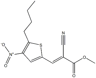 methyl 3-{5-butyl-4-nitro-2-thienyl}-2-cyanoacrylate Struktur