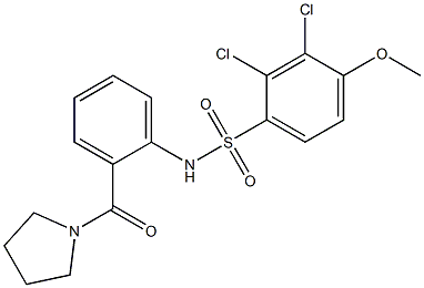 2,3-dichloro-4-methoxy-N-[2-(1-pyrrolidinylcarbonyl)phenyl]benzenesulfonamide