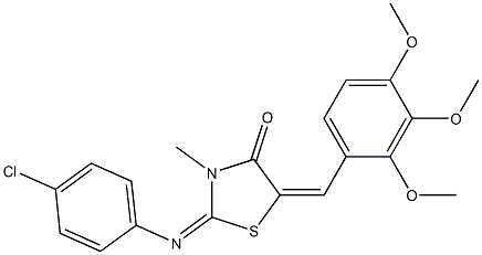 2-[(4-chlorophenyl)imino]-3-methyl-5-(2,3,4-trimethoxybenzylidene)-1,3-thiazolidin-4-one|