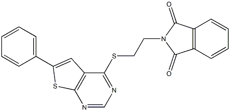 2-{2-[(6-phenylthieno[2,3-d]pyrimidin-4-yl)sulfanyl]ethyl}-1H-isoindole-1,3(2H)-dione Struktur