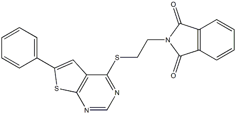 2-{2-[(6-phenylthieno[2,3-d]pyrimidin-4-yl)sulfanyl]ethyl}-1H-isoindole-1,3(2H)-dione Structure